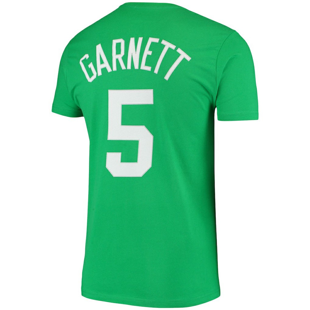 Mitchell & Ness Kevin Garnett Boston Celtics Hardwood Classics Stitch Name & Number T-Shirt Kelly Green