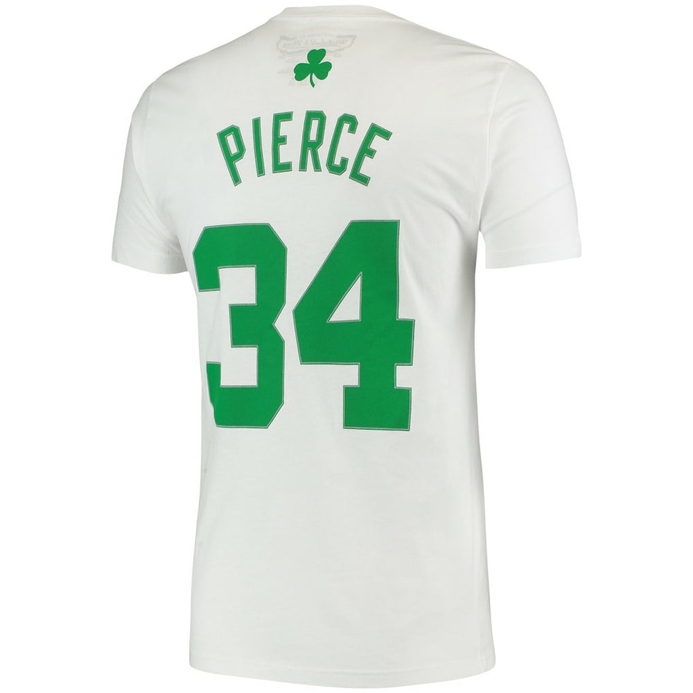 Mitchell & Ness Paul Pierce Boston Celtics Hardwood Classics Stitch Name & Number T-Shirt White