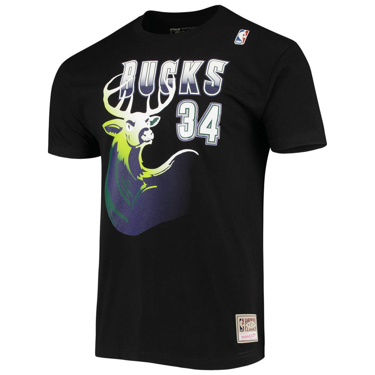 Mitchell & Ness Ray Allen Milwaukee Bucks Hardwood Classics Stitch Name & Number T-Shirt Black
