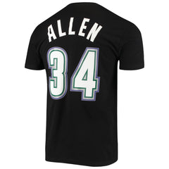 Mitchell & Ness Ray Allen Milwaukee Bucks Hardwood Classics Stitch Name & Number T-Shirt Black