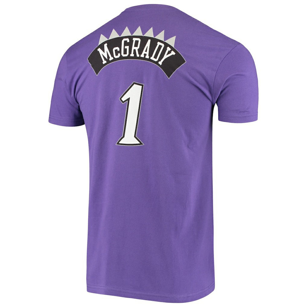 Mitchell & Ness Tracy McGrady Toronto Raptors Hardwood Classics Stitch Name & Number T-Shirt Purple