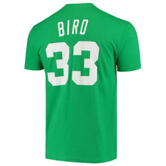Mitchell & Ness Larry Bird Boston Celtics Hardwood Classics Stitch Name & Number T-Shirt Kelly Green