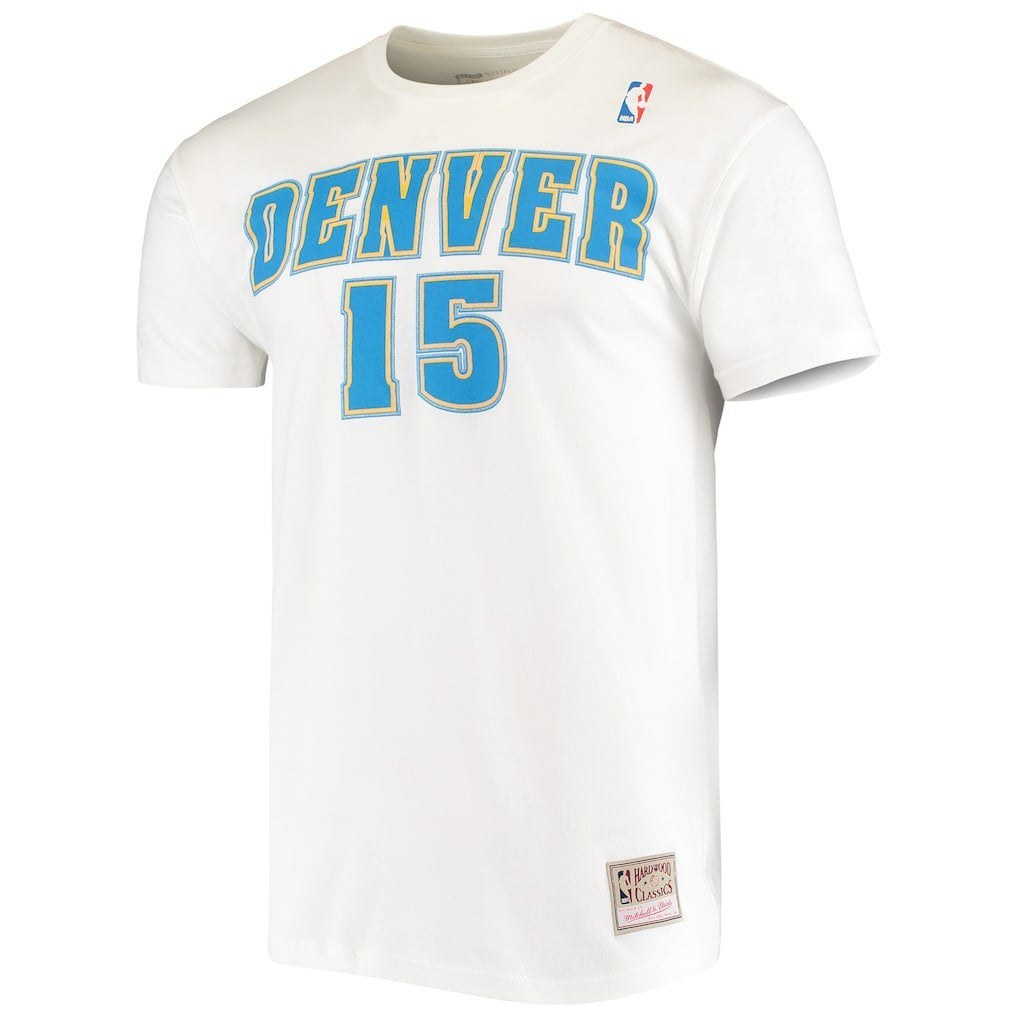 Mitchell & Ness Carmelo Anthony Denver Nuggets Hardwood Classics Stitch Name & Number T-Shirt White