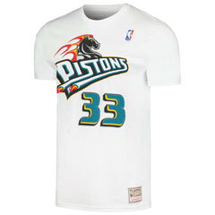 Mitchell & Ness Grant Hill Detroit Pistons Hardwood Classics Stitch Name & Number T-Shirt White