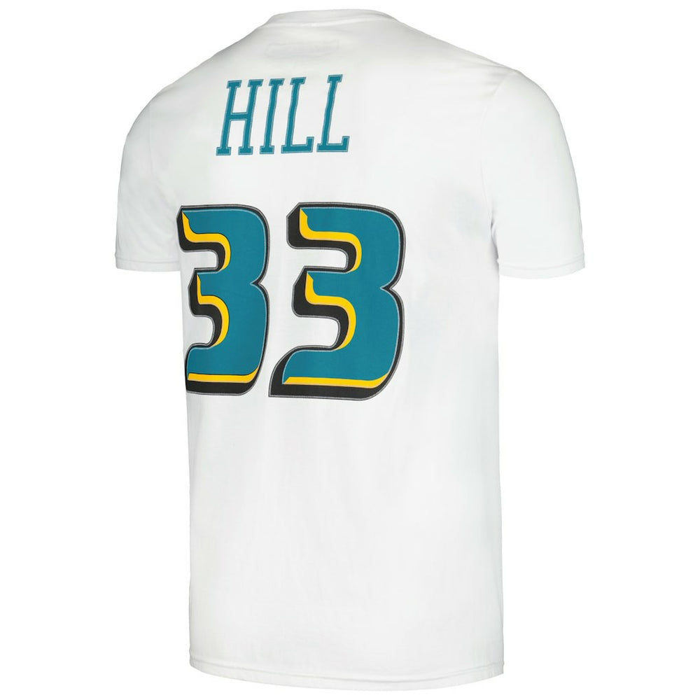Mitchell & Ness Grant Hill Detroit Pistons Hardwood Classics Stitch Name & Number T-Shirt White