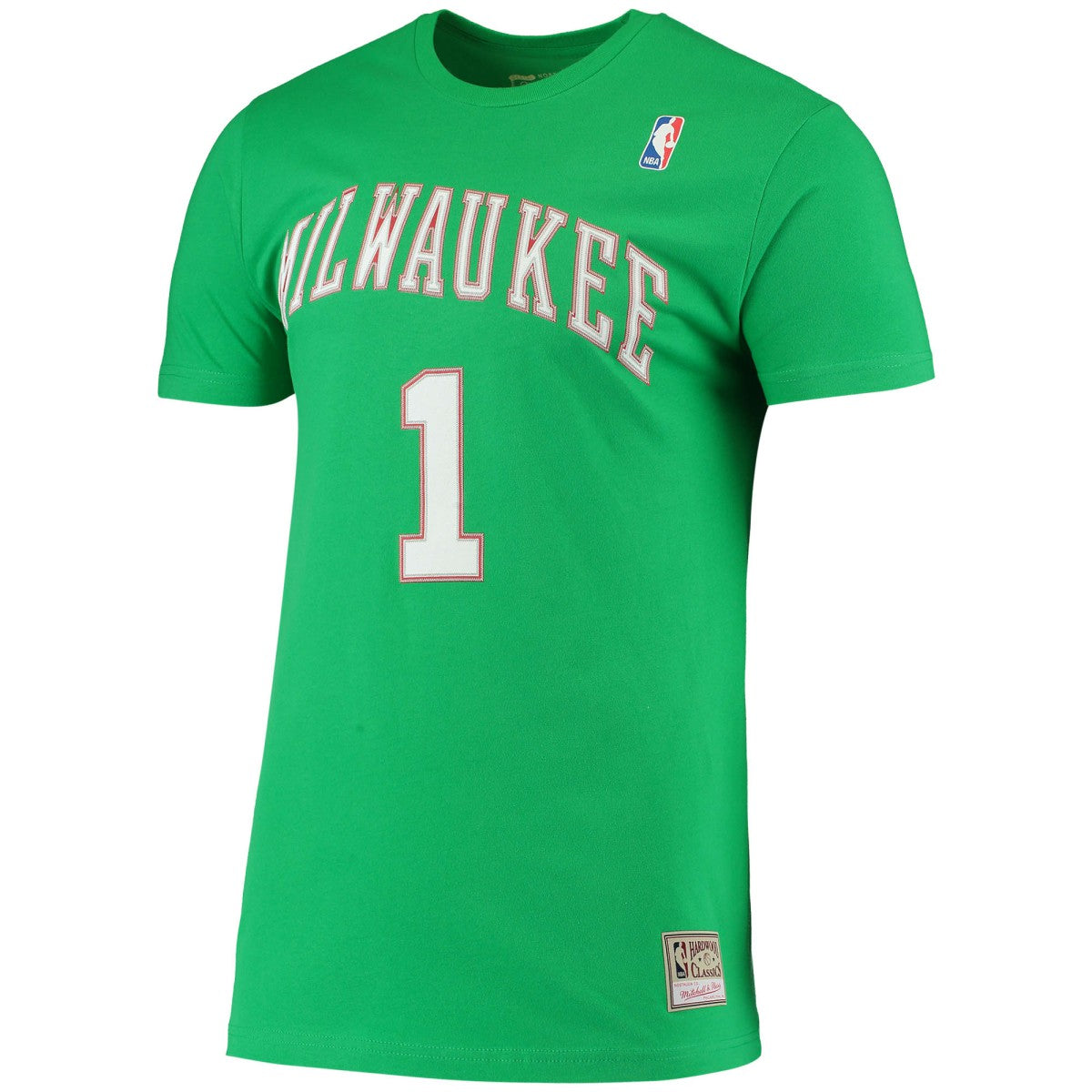 Mitchell & Ness Oscar Robertson Milwaukee Bucks Hardwood Classics Stitch Name & Number T-Shirt Green