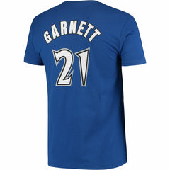 Mitchell & Ness Kevin Garnett Minnesota Timberwolves Hardwood Classics Stitch Name & Number T-Shirt Blue