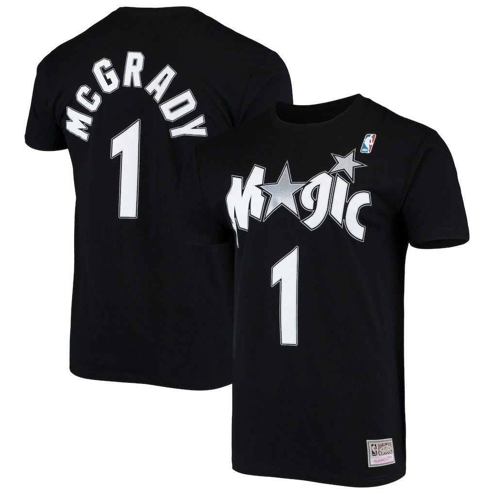 Mitchell & Ness Tracy McGrady Orlando Magic Hardwood Classics Stitch Name & Number T-Shirt Black