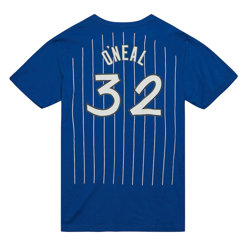 Mitchell & Ness Shaquille O'Neal Orlando Magic Hardwood Classics Stitch Name & Number T-Shirt Blue