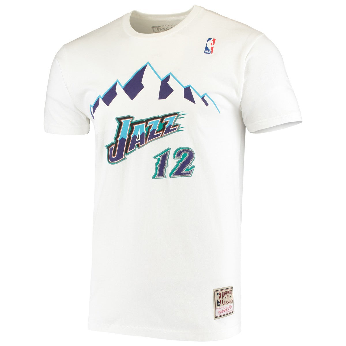 Mitchell & Ness John Stockton Utah Jazz Hardwood Classics Stitch Name & Number T-Shirt White