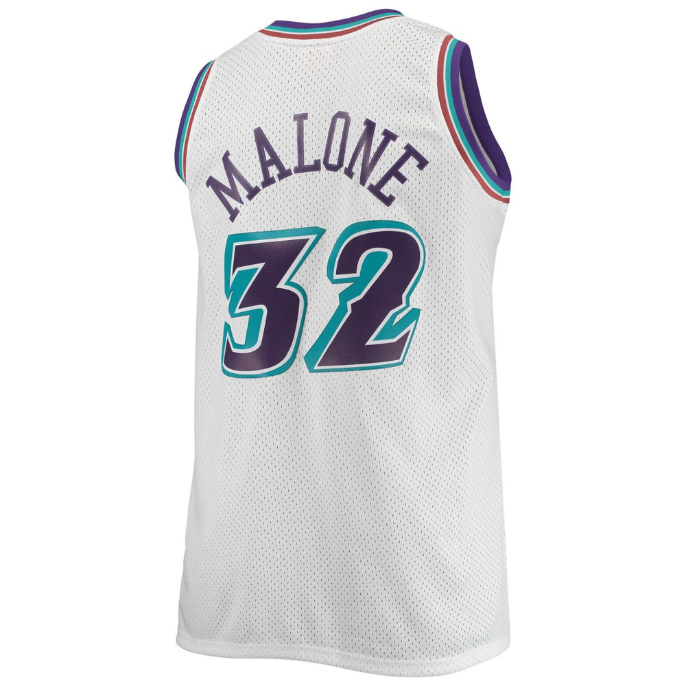 Mitchell & Ness Karl Malone Utah Jazz 1996/97 Big & Tall Hardwood Classics Swingman Jersey White