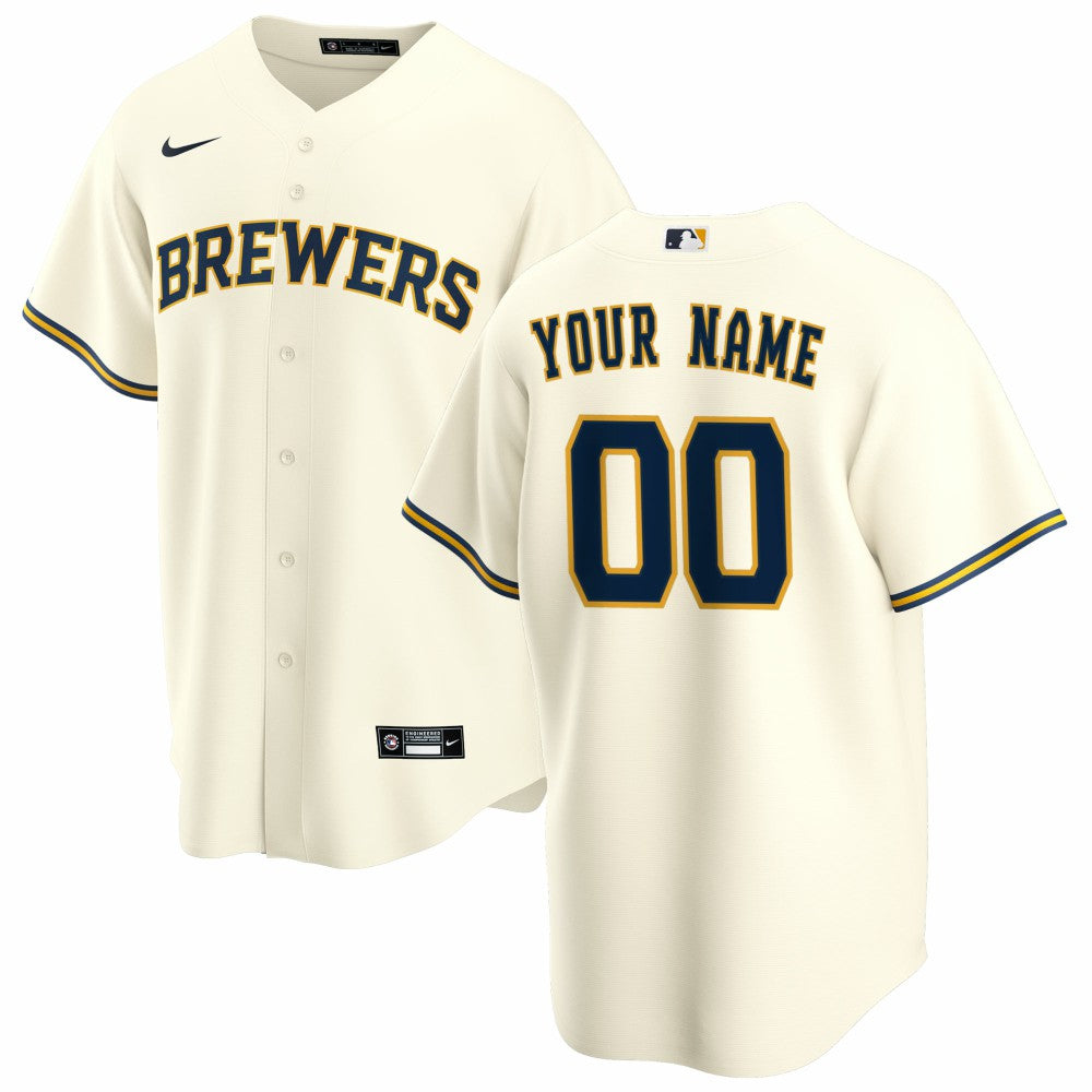Milwaukee Brewers Nike Home Replica Custom Jersey for sale