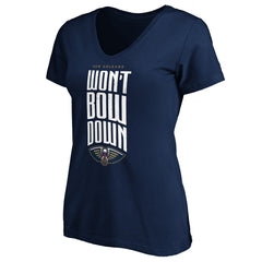 New Orleans Pelicans Women's Won't Bow Down V-Neck T-Shirt Navy