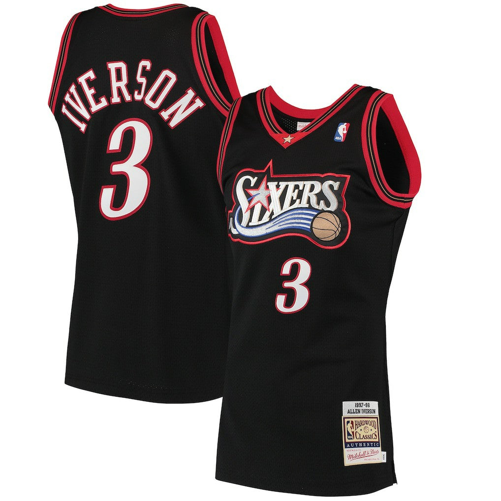Mitchell & Ness Allen Iverson Philadelphia 76ers 1997/98 Hardwood Classics Authentic Jersey Black