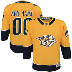 Nashville Predators Youth Home Premier Custom Jersey - Yellow | NHL on sale