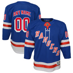 New York Rangers Youth Home Premier Custom Jersey - Blue | NHL on sale