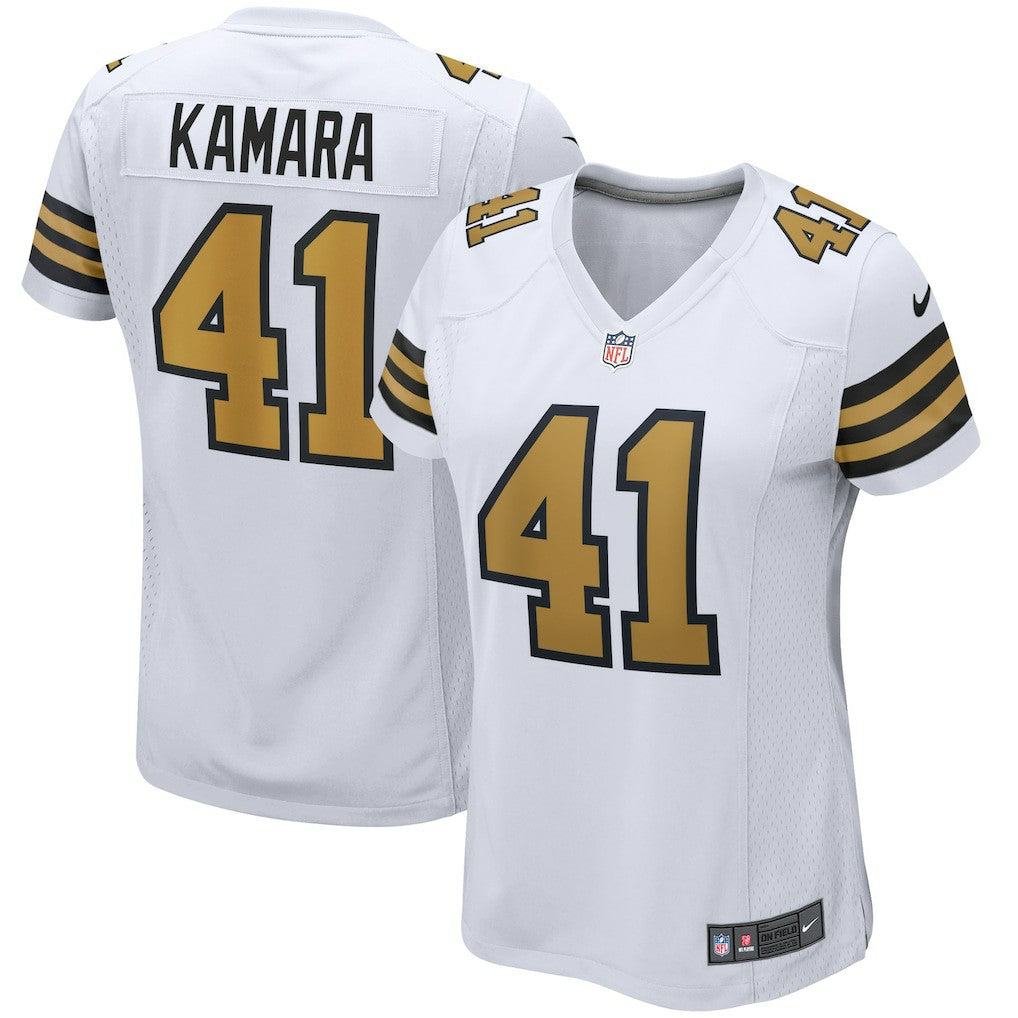 Alvin Kamara New Orleans Saints Women's Alternate Game Player Jersey - White - Nike