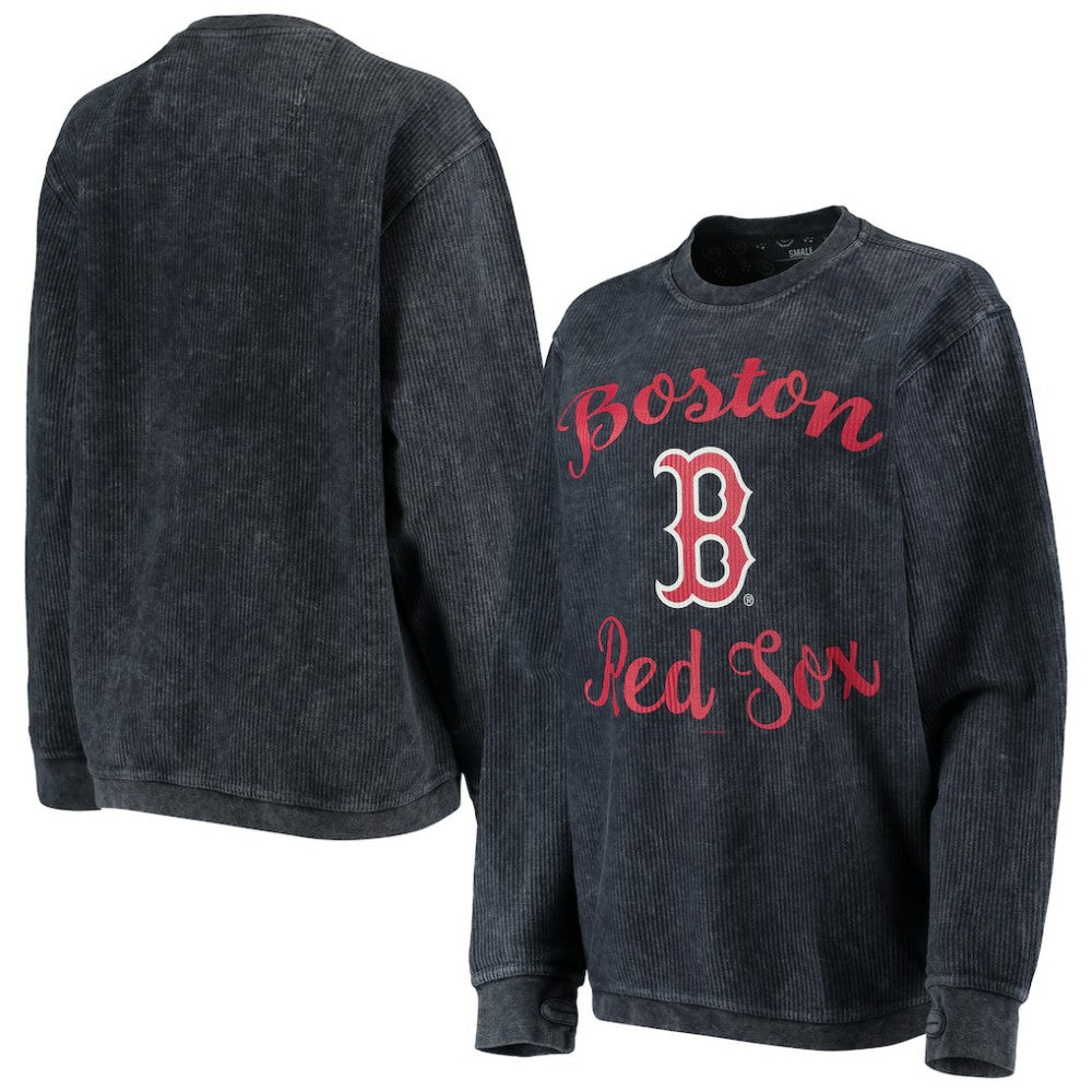 Boston Red Sox G-III 4Her by Carl Banks Women's Script Comfy Cord Pullover Sweatshirt Sale
