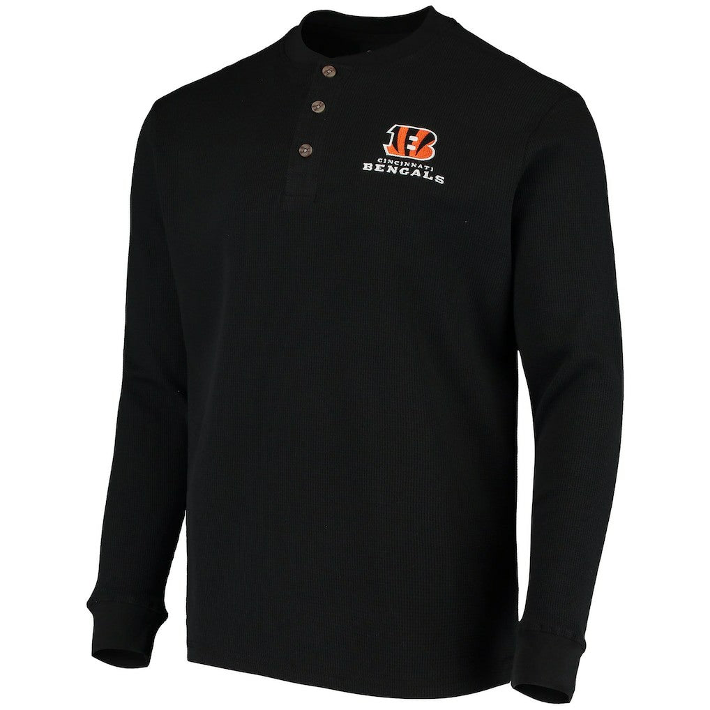 Cincinnati Bengals Dunbrooke Logo Maverick Thermal Henley Long Sleeve T-Shirt - Black - NFL