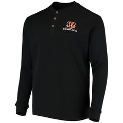 Cincinnati Bengals Dunbrooke Logo Maverick Thermal Henley Long Sleeve T-Shirt - Black - NFL