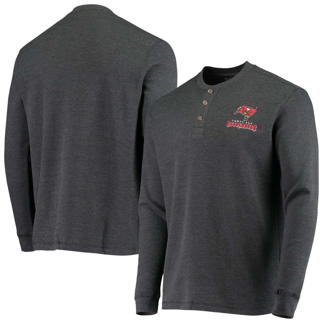 Tampa Bay Buccaneers Dunbrooke Logo Maverick Thermal Henley Long Sleeve T-Shirt - Charcoal - NFL