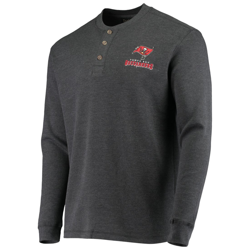 Tampa Bay Buccaneers Dunbrooke Logo Maverick Thermal Henley Long Sleeve T-Shirt - Charcoal - NFL