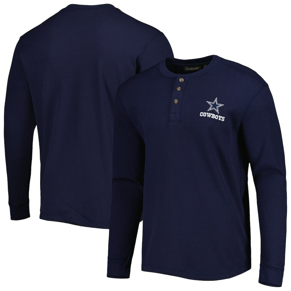 Dallas Cowboys Maverick Thermal Henley Long Sleeve T-Shirt - Navy - NFL