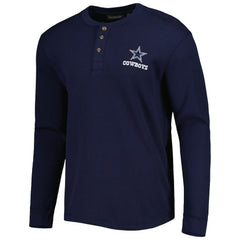 Dallas Cowboys Maverick Thermal Henley Long Sleeve T-Shirt - Navy - NFL