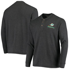 Miami Dolphins Dunbrooke Logo Maverick Thermal Henley Long Sleeve T-Shirt - Charcoal - NFL