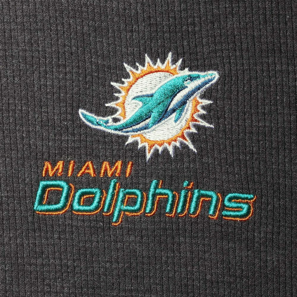 Miami Dolphins Dunbrooke Logo Maverick Thermal Henley Long Sleeve T-Shirt - Charcoal - NFL