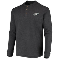 Philadelphia Eagles Dunbrooke Logo Maverick Thermal Henley Long Sleeve T-Shirt - Charcoal - NFL