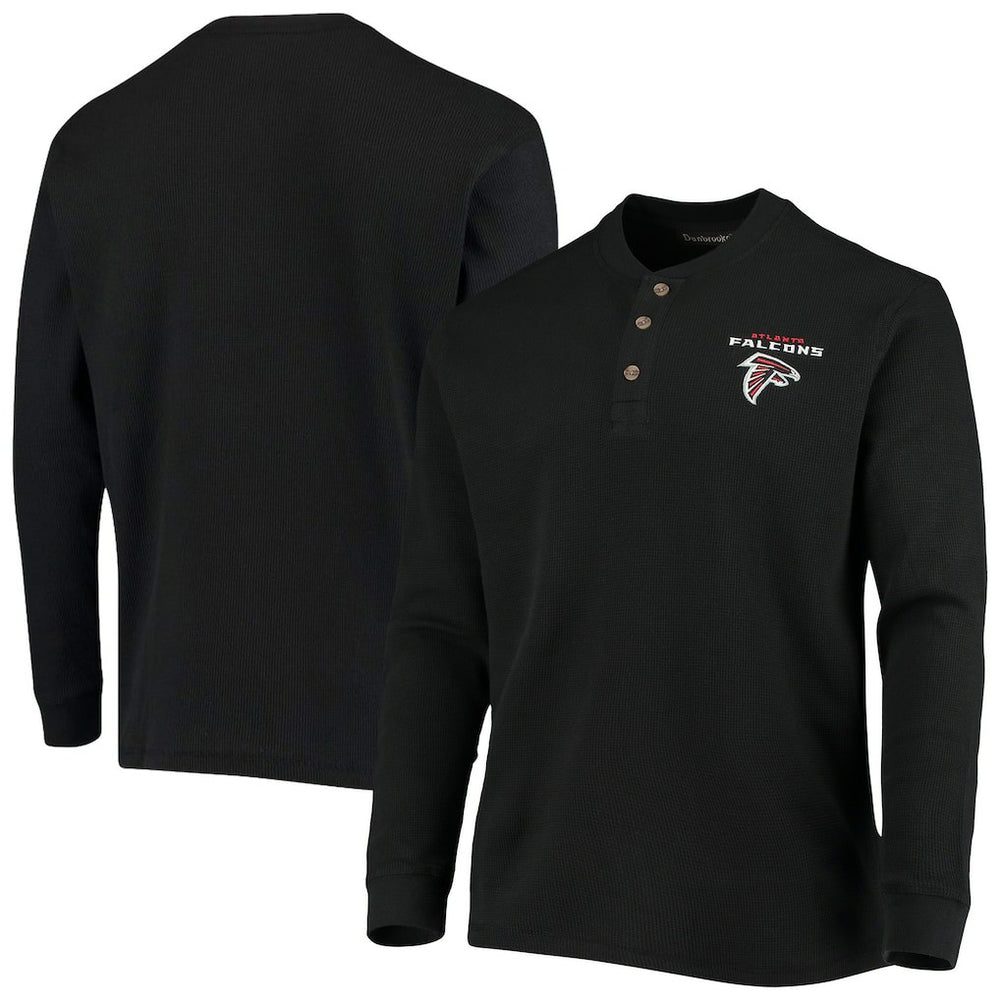 Atlanta Falcons Dunbrooke Logo Maverick Thermal Henley Long Sleeve T-Shirt - Black - NFL