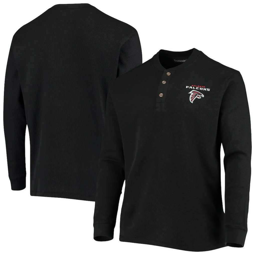 Atlanta Falcons Dunbrooke Logo Maverick Thermal Henley Long Sleeve T-Shirt - Black - NFL