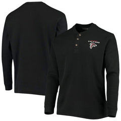 Atlanta Falcons Dunbrooke Logo Maverick Thermal Henley Long Sleeve T-Shirt - Black - NFL