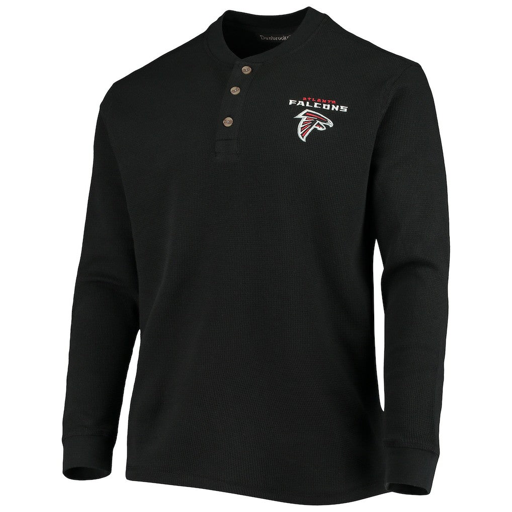 Atlanta Falcons Dunbrooke Logo Maverick Thermal Henley Long Sleeve T-Shirt - Black - NFL