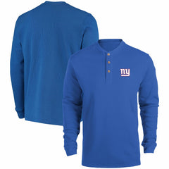 New York Giants Dunbrooke Logo Maverick Thermal Henley Long Sleeve T-Shirt - Royal - NFL