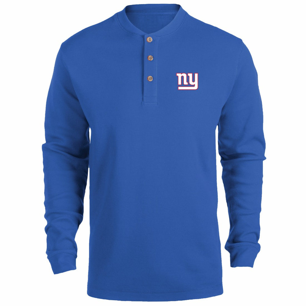 New York Giants Dunbrooke Logo Maverick Thermal Henley Long Sleeve T-Shirt - Royal - NFL