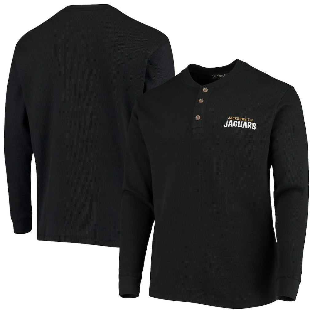 Jacksonville Jaguars Dunbrooke Logo Maverick Thermal Henley Long Sleeve T-Shirt - Black - NFL