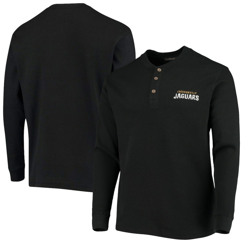 Jacksonville Jaguars Dunbrooke Logo Maverick Thermal Henley Long Sleeve T-Shirt - Black - NFL