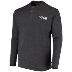 Detroit Lions Dunbrooke Logo Maverick Thermal Henley Long Sleeve T-Shirt - Charcoal - NFL