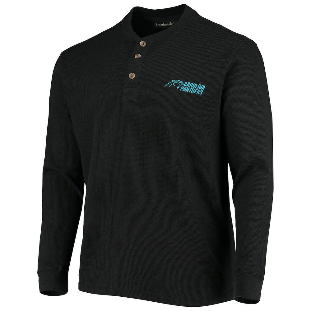 Carolina Panthers Dunbrooke Logo Maverick Thermal Henley Long Sleeve T-Shirt - Black - NFL