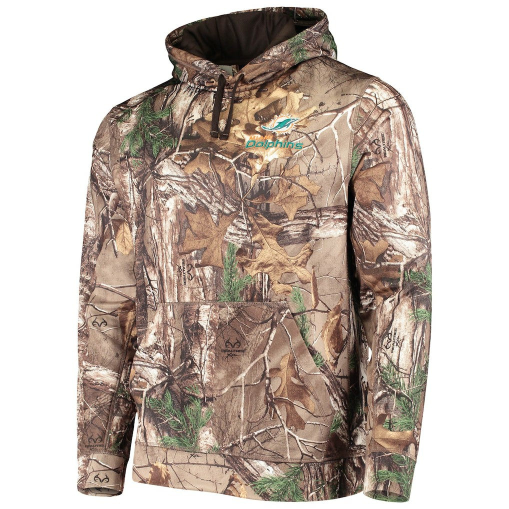 Miami Dolphins Dunbrooke Circle Champion Tech Fleece Pullover Hoodie - Realtree Camo - NFL