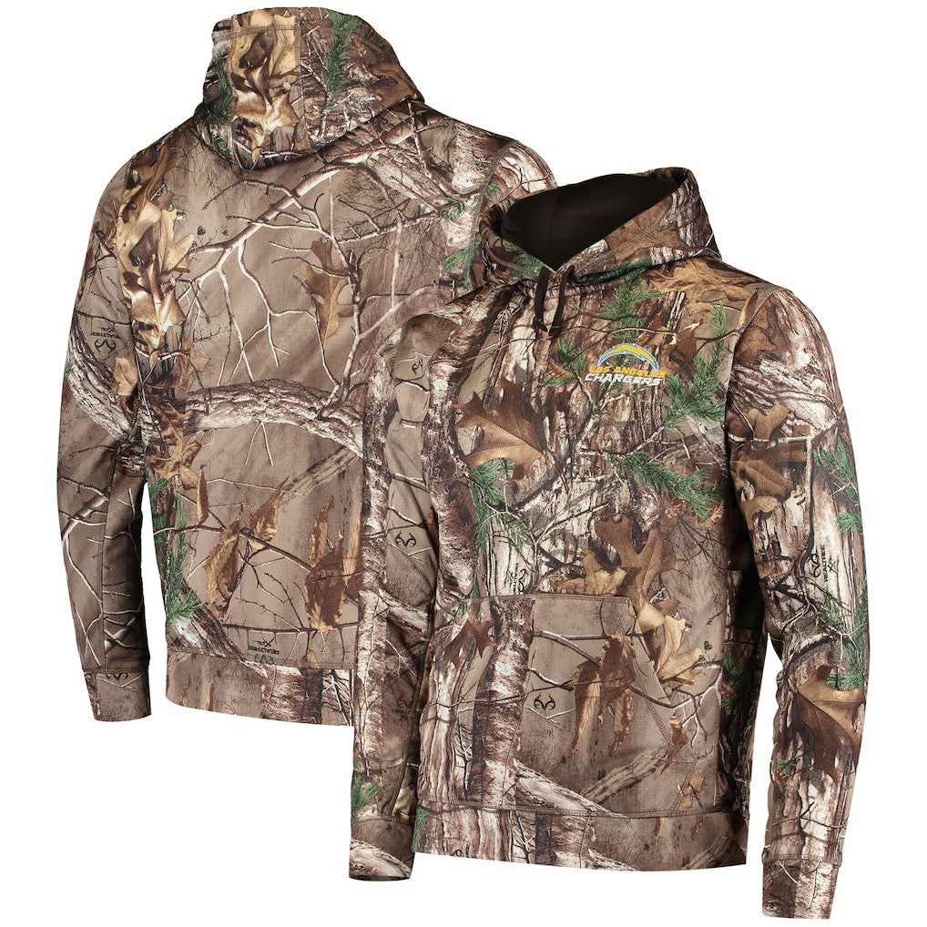 Los Angeles Chargers Dunbrooke Circle Champion Tech Fleece Pullover Hoodie - Realtree Camo - NFL