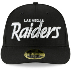 Las Vegas Raiders New Era Omaha Script Low Profile 59FIFTY Fitted Hat - Black - NFL