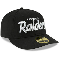 Las Vegas Raiders New Era Omaha Script Low Profile 59FIFTY Fitted Hat - Black - NFL