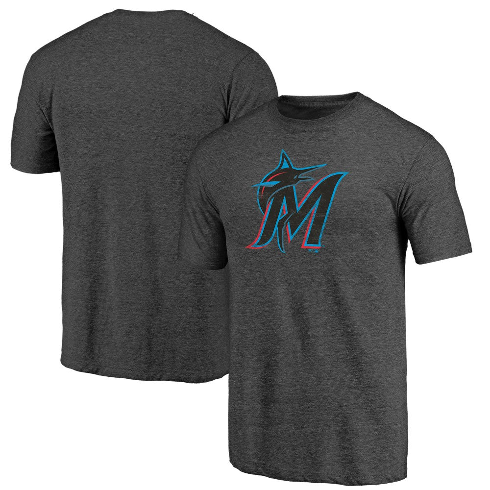 Miami Marlins Weathered Official Logo Tri-Blend T-Shirt Discount