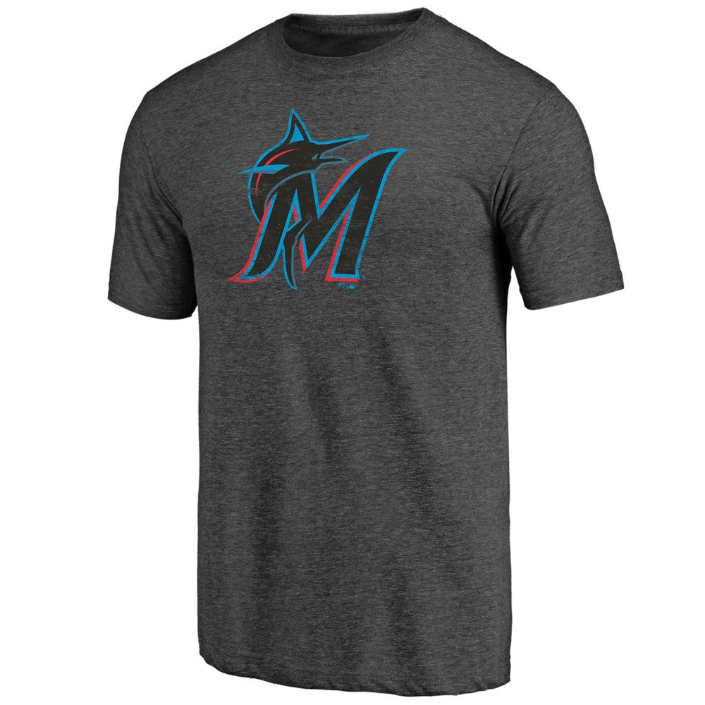 Miami Marlins Weathered Official Logo Tri-Blend T-Shirt Discount