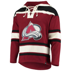 Nathan MacKinnon Colorado Avalanche '47 Player Name & Number Lacer Pullover Hoodie - Burgundy | 47 brand Clearance