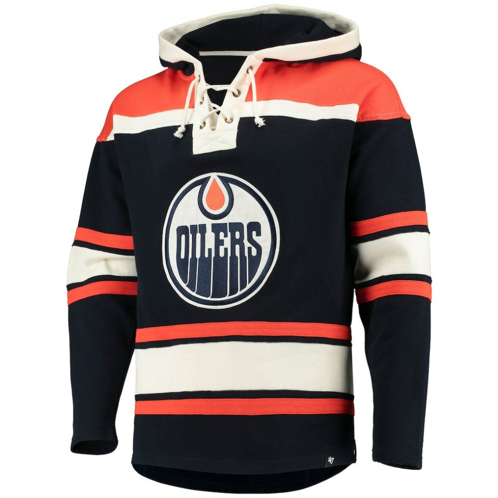 Connor McDavid Edmonton Oilers '47 Player Name & Number Lacer Pullover Hoodie - Navy | 47 brand Lifestyle