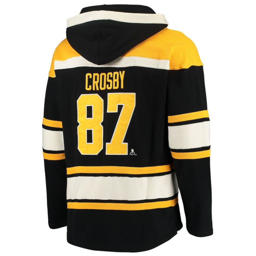 Sidney Crosby Pittsburgh Penguins '47 Player Name & Number Lacer Pullover Hoodie - Black | 47 brand Clearance